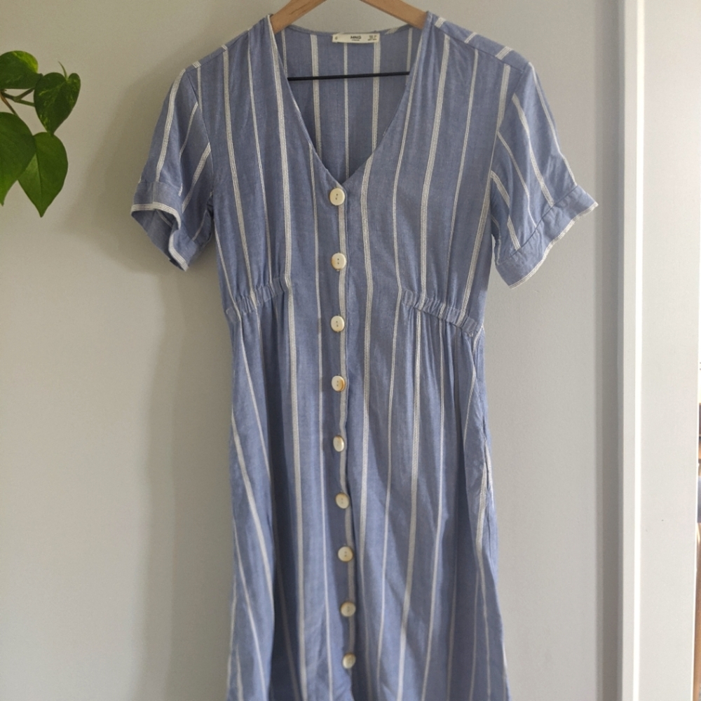 Mango Striped Midi Dress